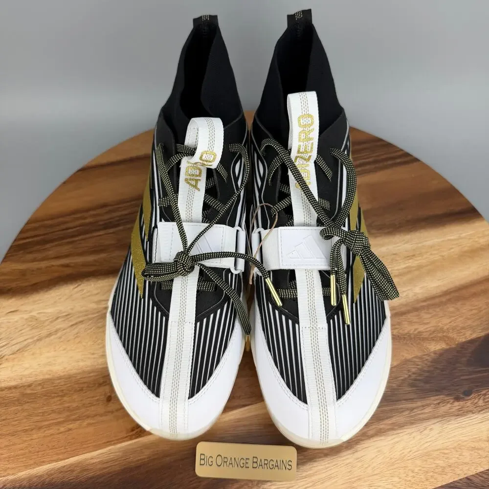 Adidas Adizero Edge+ TPU Black/White/Gold Baseball Cleats Men's 12 NEW